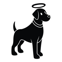 Silhouette of a Haloed Canine Companion Standing Peacefully an Artistic Representation of Canine Goodness and Serenity in a Minimalist Style