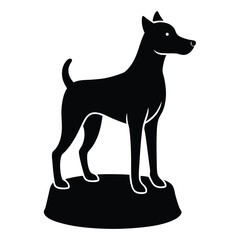 Sleek Black Dog Silhouette Art Illustrating Graceful Canine Form on a Base Representing Loyalty and Watchfulness in Monochromatic Simplicity
