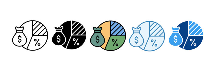 Profit Margin  Icon Set Multiple Style Collection