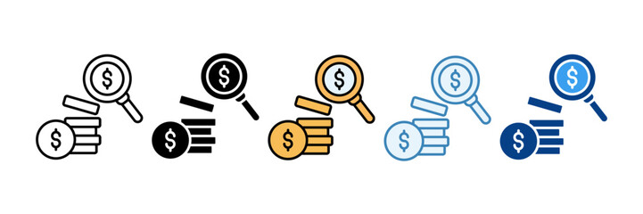 Financial Projection  Icon Set Multiple Style Collection
