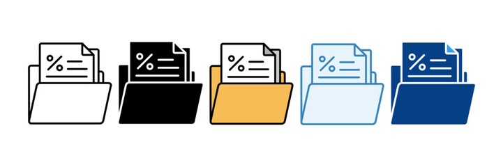 Tax Filing  Icon Set Multiple Style Collection