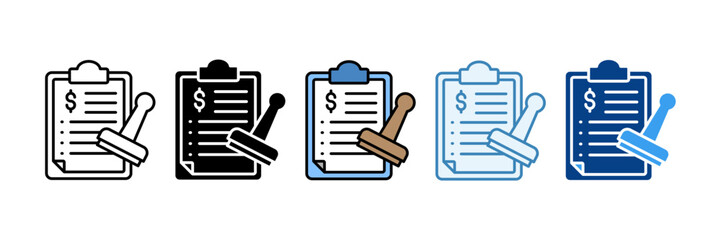 Budget Approval  Icon Set Multiple Style Collection
