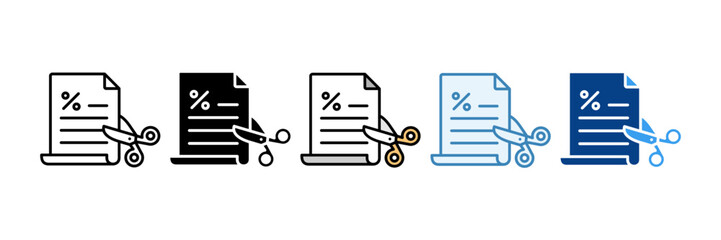 Tax Deduction  Icon Set Multiple Style Collection