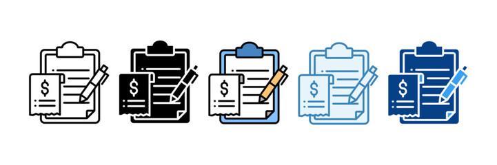 Financial Strategy  Icon Set Multiple Style Collection