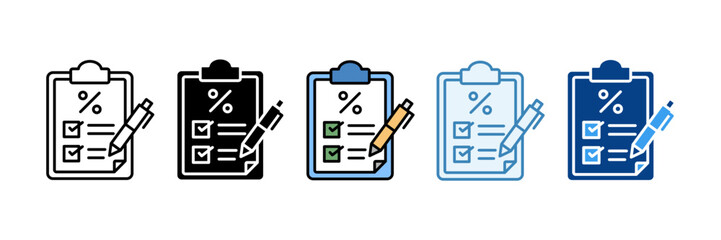 Tax Planning  Icon Set Multiple Style Collection