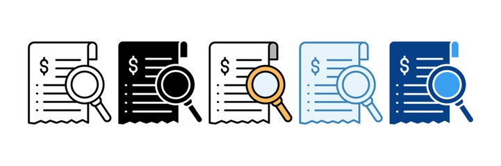 Expense Tracking  Icon Set Multiple Style Collection