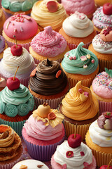 Hyper Realistic Cupcakes Plate Eat an Extra Dessert Day Poster