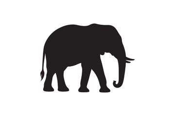 Fototapeta premium Majestic Elephant Silhouette Wildlife Vector Art