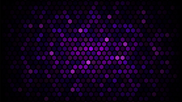 Abstract Digital Purple Hexagons Business or Science Background. Medical Research or Tech Innovation Online Webinar Presentation Event. Conference or Forum Vector Illustration
