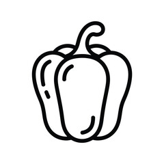 Simple outline icon of a bell pepper on a white background