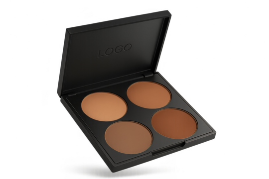 Contour palette with different shades of bronzer isolated on transparent background