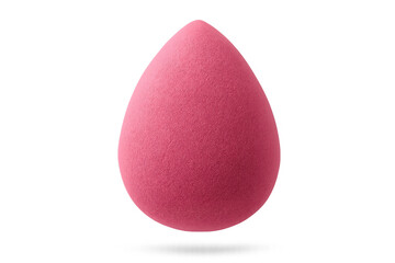 Pink cosmetic sponge isolated on transparent background, beauty tool, isolated