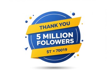 Thank you for 5 million followers with a celebratory graphic