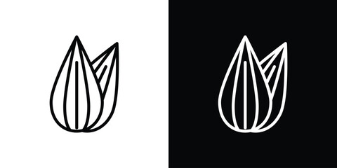 Almond icon. Simple thin line, outline vectors