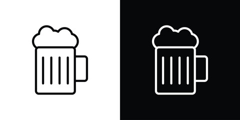 Beer icon. Simple thin line, outline vectors