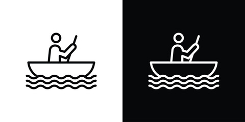 Boat race icon. Simple thin line, outline vectors