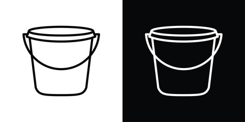Bucket icon. Simple thin line, outline vectors