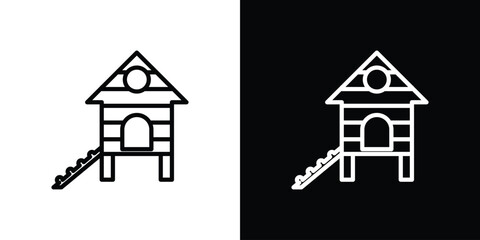 Chicken coop icon. Simple thin line, outline vectors © nancy
