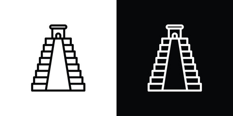 Chichen Itza icon. Simple thin line, outline vectors