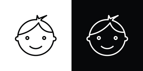 Child face icon. Simple thin line, outline vectors