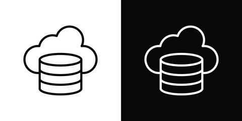 Cloud server icon. Simple thin line, outline vectors