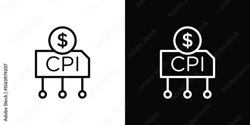 Poster consumer prices index icon. simple thin line, outline vectors