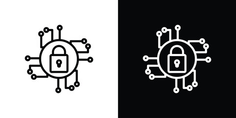 Cyber security icon. Simple thin line, outline vectors
