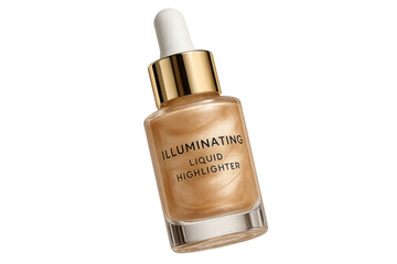 Illuminating liquid highlighter bottle isolated on transparent background beauty