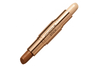 Two-tone contour stick isolated on transparent background, make-up product