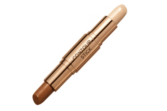 Two-tone contour stick isolated on transparent background, make-up product