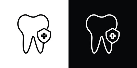Dental insurance icon. Simple thin line, outline vectors