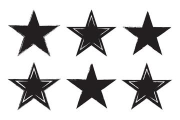 Grunge star with brush stroke texture vector for distressed awards, rock music, or rebellious spirit. Ideal for rough, edgy designs, vintage themes, or artistic statements.