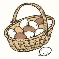 Basket of Eggs Icon Holiday Symbols, Cross, Bunny, Egg, and Church Graphics
