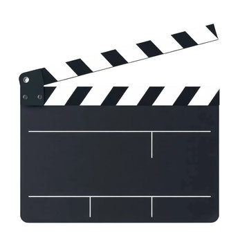 Movie clapper board isolated on transparent background.
