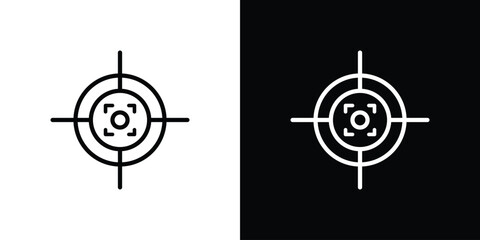 Gun target icon. Simple thin line, outline vectors