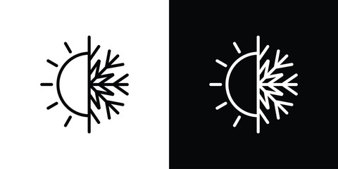 Hot and cold icon. Simple thin line, outline vectors