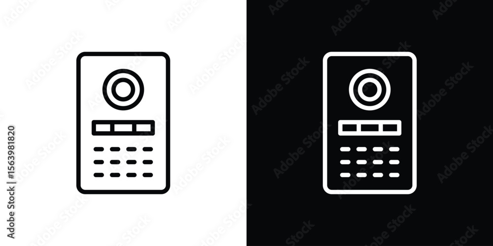 Poster intercom icon. simple thin line, outline vectors