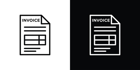 Invoice icon. Simple thin line, outline vectors