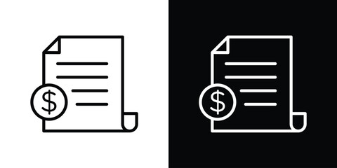 Invoice icon. Simple thin line, outline vectors