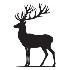 Fototapeta premium Elegant Deer Silhouette Art for Wildlife Enthusiasts