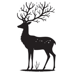 Elegant Deer Silhouette Art for Wildlife Enthusiasts