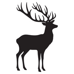 Obraz premium Elegant Deer Silhouette Art for Wildlife Enthusiasts