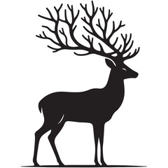 Elegant Deer Silhouette Art for Wildlife Enthusiasts