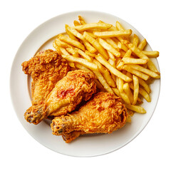 fried chicken wings with fries