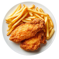 fried chicken wings with fries