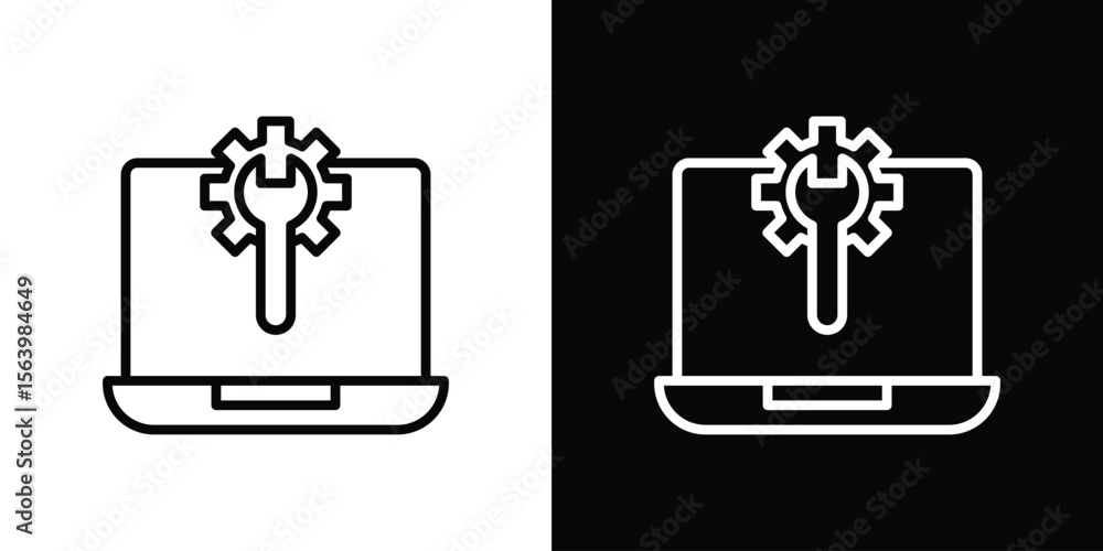 Poster software engineering icon. simple thin line, outline vectors