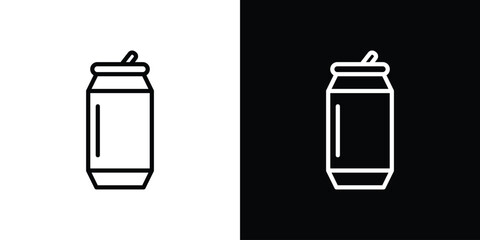Soda can icon. Simple thin line, outline vectors