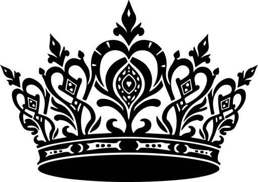 Ornate Crown king Tattoos Silhouette vector graphics