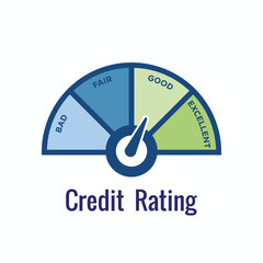 Credit Rating Icon with Good Credit Score Loans