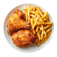 fried chicken wings with fries